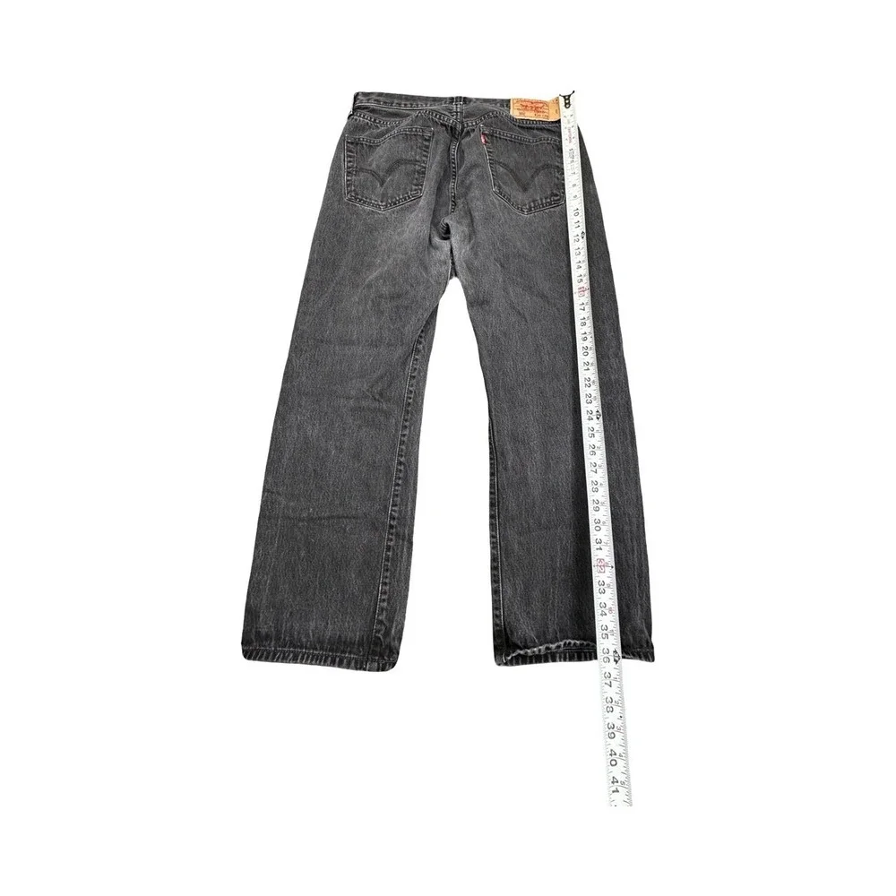 Levi's Jeans Mens 36x29 Black 501 Original Straight Leg Button Fly Denim Pants